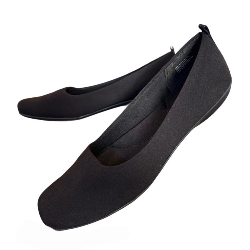 Mootsies Tootsies Black Square‎ Toe Ballet Flats Slip On Comfort Classic SZ 9.5M